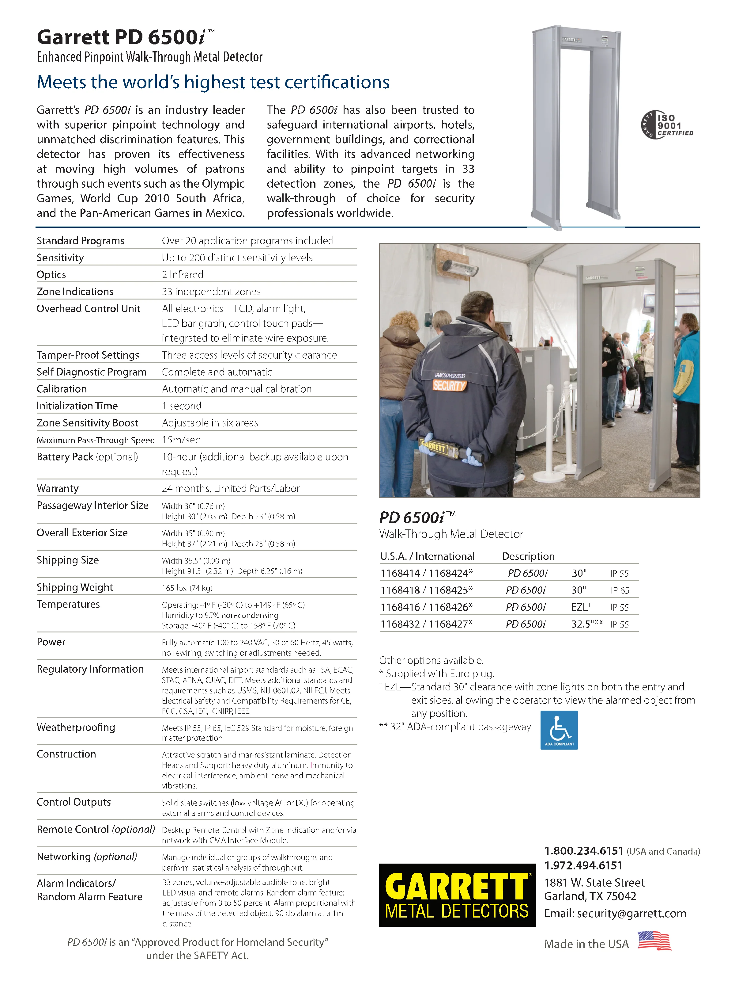 Garrett PD6500i Walk Through Metal Detector - Image 12