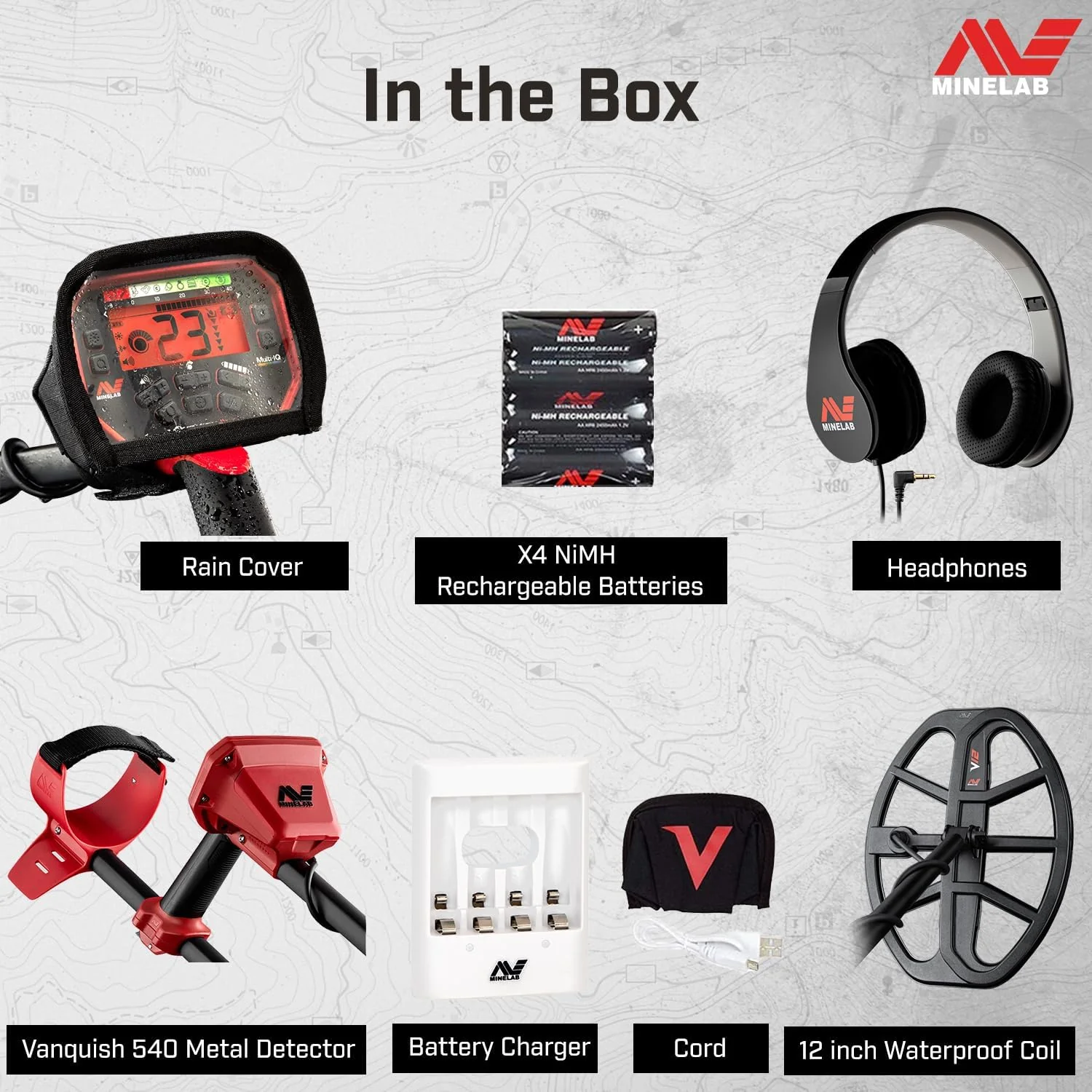 Minelab Vanquish 540 Multi-Frequency Pinpointing Metal Detector with Iron Bias & V12 12"x9" Double-D Waterproof Coil - Image 3